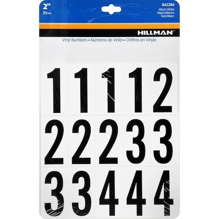 Hillman HILLMAN 2 in. Black Vinyl Self-Adhesive Number Set 0-9 35 pc, PK6 842284